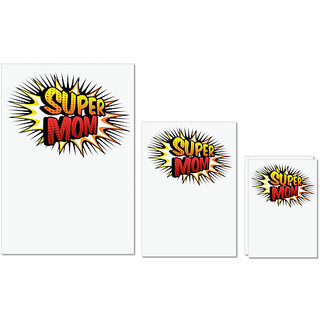                       UDNAG Untearable Waterproof Stickers 155GSM 'Mom | Super Mother' A4 x 1pc, A5 x 1pc & A6 x 2pc                                              