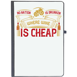                       UDNAG Ruled Notebook Diary 'Wine | No nation is drunken where wine is cheap', [A5 80Pages 80GSM]                                              