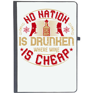                       UDNAG Ruled Notebook Diary 'Wine | No nation is drunken where wine is cheap 2', [A5 80Pages 80GSM]                                              