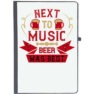                       UDNAG Ruled Notebook Diary 'Beer, music | Next to music, beer was best', [A5 80Pages 80GSM]                                              