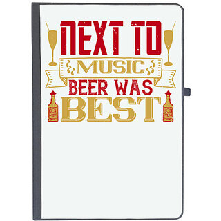                       UDNAG Ruled Notebook Diary 'Beer, music | Next to music, beer was best', [A5 80Pages 80GSM]                                              