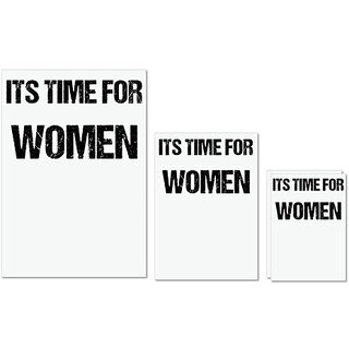                       UDNAG Untearable Waterproof Stickers 155GSM 'Women | Its time for Women' A4 x 1pc, A5 x 1pc & A6 x 2pc                                              