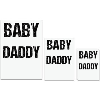                       UDNAG Untearable Waterproof Stickers 155GSM 'Daddy | Baby Daddy' A4 x 1pc, A5 x 1pc & A6 x 2pc                                              