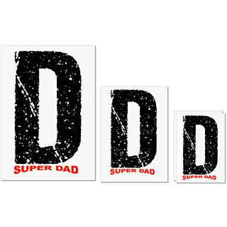                       UDNAG Untearable Waterproof Stickers 155GSM 'Super Dad | The Super Dad' A4 x 1pc, A5 x 1pc & A6 x 2pc                                              