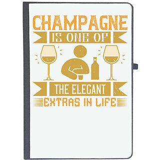                       UDNAG Ruled Notebook Diary 'Beer, Champagne | Champagne is one of the elegant extras in life', [A5 80Pages 80GSM]                                              