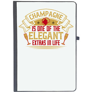                       UDNAG Ruled Notebook Diary 'Beer, Champagne | Champagne is one of the elegant extras in life 2', [A5 80Pages 80GSM]                                              