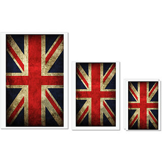                       UDNAG Untearable Waterproof Stickers 155GSM 'Flag | Union Jack' A4 x 1pc, A5 x 1pc & A6 x 2pc                                              
