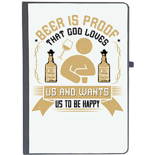                       UDNAG Ruled Notebook Diary 'Beer | Beer is proof that  loves us and wants us to be happy', [A5 80Pages 80GSM]                                              