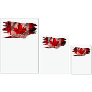                       UDNAG Untearable Waterproof Stickers 155GSM 'Canada Flag | Canadian Flag' A4 x 1pc, A5 x 1pc & A6 x 2pc                                              
