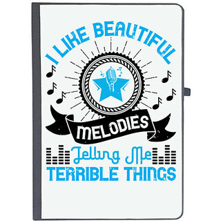                       UDNAG Ruled Notebook Diary 'Music | I like beautiful melodies telling me terrible things', [A5 80Pages 80GSM]                                              