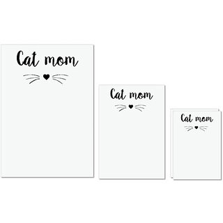                       UDNAG Untearable Waterproof Stickers 155GSM 'Mom | Cat Mom' A4 x 1pc, A5 x 1pc & A6 x 2pc                                              