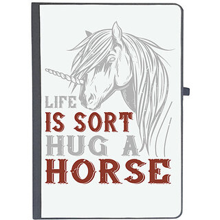                       UDNAG Ruled Notebook Diary 'Horse | life is sort hug a horse', [A5 80Pages 80GSM]                                              