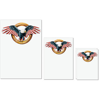                       UDNAG Untearable Waterproof Stickers 155GSM 'Flag | One Nation under  Eagle' A4 x 1pc, A5 x 1pc & A6 x 2pc                                              