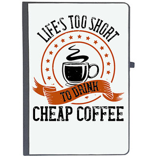                       UDNAG Ruled Notebook Diary 'Coffee | Lifes too short to drink cheap coffee', [A5 80Pages 80GSM]                                              