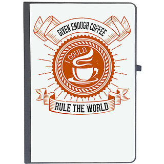                       UDNAG Ruled Notebook Diary 'Coffee | Given enough coffee I could rule the world', [A5 80Pages 80GSM]                                              