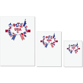 UDNAG Untearable Waterproof Stickers 155GSM 'USA | USA and Flag' A4 x 1pc, A5 x 1pc & A6 x 2pc UDNAG Untearable Waterproof Stickers 155GSM 'USA | USA and Flag' A4 x 1pc, A5 x 1pc & A6 x 2pc