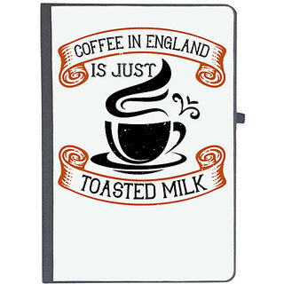                       UDNAG Ruled Notebook Diary 'Coffee | Coffee in England is just toasted milk', [A5 80Pages 80GSM]                                              