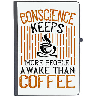                       UDNAG Ruled Notebook Diary 'Coffee | Conscience keeps more people awake than coffee', [A5 80Pages 80GSM]                                              