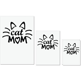                       UDNAG Untearable Waterproof Stickers 155GSM 'Super Mummy | cat mom' A4 x 1pc, A5 x 1pc & A6 x 2pc                                              