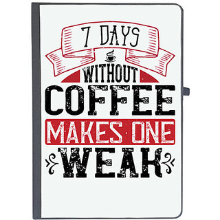                       UDNAG Ruled Notebook Diary 'Coffee | 7 days without coffee makes one WEAK', [A5 80Pages 80GSM]                                              
