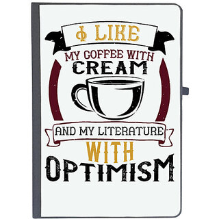                       UDNAG Ruled Notebook Diary 'Coffee | I like my coffee with cream and my literature with optimism', [A5 80Pages 80GSM]                                              
