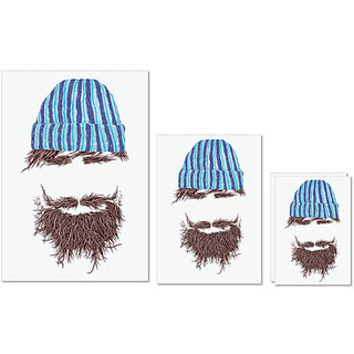                       UDNAG Untearable Waterproof Stickers 155GSM 'Creativity | Hat, mustache and Beared' A4 x 1pc, A5 x 1pc & A6 x 2pc                                              