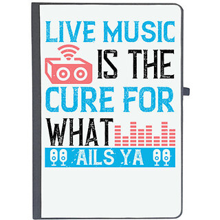                      UDNAG Ruled Notebook Diary 'Music | Live music is the cure for what ails ya', [A5 80Pages 80GSM]                                              