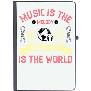                       UDNAG Ruled Notebook Diary 'Music | Music is the melody whose text is the world', [A5 80Pages 80GSM]                                              