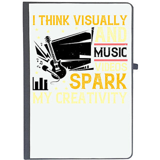                       UDNAG Ruled Notebook Diary 'Music | I think visually, and music videos spark my creativity', [A5 80Pages 80GSM]                                              