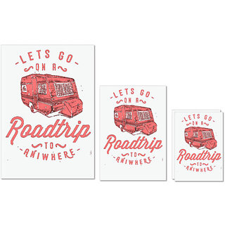 UDNAG Untearable Waterproof Stickers 155GSM 'Roadtrip | Lets Go Roadtrip To Aniwhere' A4 x 1pc, A5 x 1pc & A6 x 2pc UDNAG Untearable Waterproof Stickers 155GSM 'Roadtrip | Lets Go Roadtrip To Aniwhere' A4 x 1pc, A5 x 1pc & A6 x 2pc