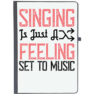                       UDNAG Ruled Notebook Diary 'Music | Singing is just a feeling set to music', [A5 80Pages 80GSM]                                              