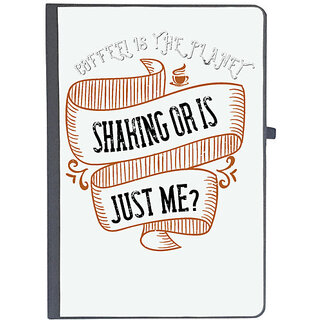                       UDNAG Ruled Notebook Diary 'Coffee | COFFEE! IS THE PLANET SHAKING OR IS JUST ME', [A5 80Pages 80GSM]                                              