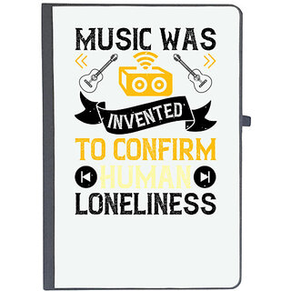                       UDNAG Ruled Notebook Diary 'Music | Music was invented to confirm human loneliness', [A5 80Pages 80GSM]                                              