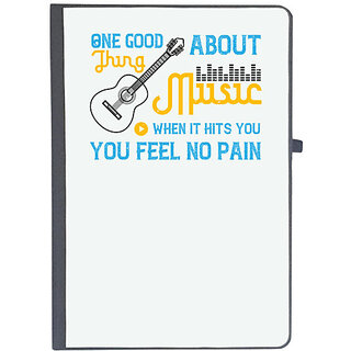                       UDNAG Ruled Notebook Diary 'Music | One good thing about music, when it hits you, you feel no pain', [A5 80Pages 80GSM]                                              
