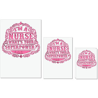 UDNAG Untearable Waterproof Stickers 155GSM 'Nurse | I am a nurse whats your super power' A4 x 1pc, A5 x 1pc & A6 x 2pc UDNAG Untearable Waterproof Stickers 155GSM 'Nurse | I am a nurse whats your super power' A4 x 1pc, A5 x 1pc & A6 x 2pc