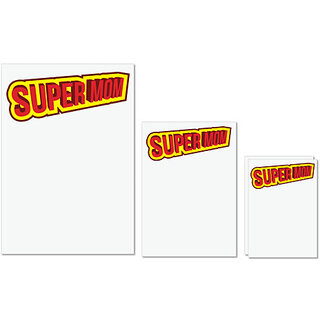 UDNAG Untearable Waterproof Stickers 155GSM 'Mom,Red yellow | Super Mom' A4 x 1pc, A5 x 1pc & A6 x 2pc UDNAG Untearable Waterproof Stickers 155GSM 'Mom,Red yellow | Super Mom' A4 x 1pc, A5 x 1pc & A6 x 2pc