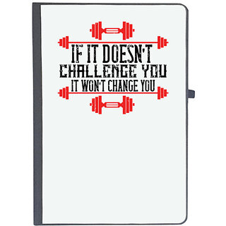                       UDNAG Ruled Notebook Diary 'Gym | If it doesnt challenge you, it wont change you', [A5 80Pages 80GSM]                                              