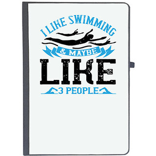                       UDNAG Ruled Notebook Diary 'Swimming | I like swimming & maybe, like, 3 people', [A5 80Pages 80GSM]                                              