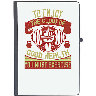                       UDNAG Ruled Notebook Diary 'Gym | To enjoy the glow of good health, you must exercise', [A5 80Pages 80GSM]                                              