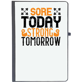                       UDNAG Ruled Notebook Diary 'Gym | Sore Today, Strong Tomorrow', [A5 80Pages 80GSM]                                              