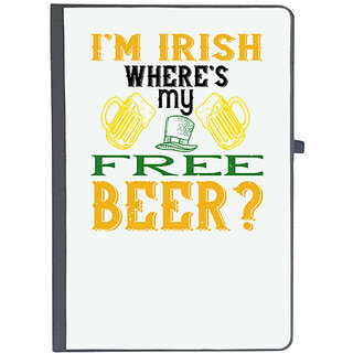                       UDNAG Ruled Notebook Diary 'Beer | im irish wheres my free beer', [A5 80Pages 80GSM]                                              