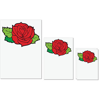                       UDNAG Untearable Waterproof Stickers 155GSM 'Flower | Rose' A4 x 1pc, A5 x 1pc & A6 x 2pc                                              