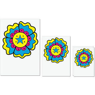                       UDNAG Untearable Waterproof Stickers 155GSM 'Flower | Colourful Flower' A4 x 1pc, A5 x 1pc & A6 x 2pc                                              