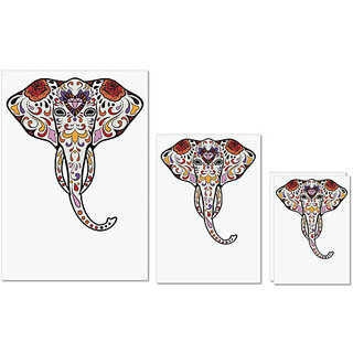                      UDNAG Untearable Waterproof Stickers 155GSM 'Illustration | Elephant Head illustration' A4 x 1pc, A5 x 1pc & A6 x 2pc                                              