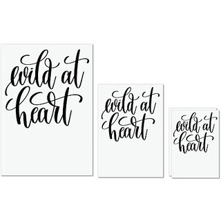                       UDNAG Untearable Waterproof Stickers 155GSM 'Calligraphy | Wild at Heart' A4 x 1pc, A5 x 1pc & A6 x 2pc                                              