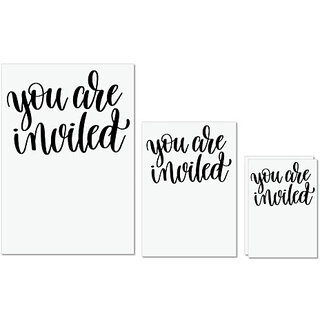                       UDNAG Untearable Waterproof Stickers 155GSM 'You are invited' A4 x 1pc, A5 x 1pc & A6 x 2pc                                              