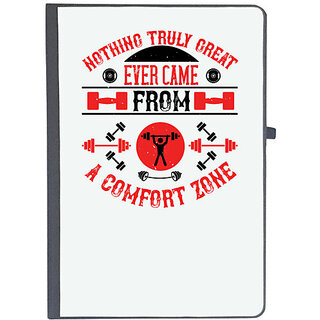                       UDNAG Ruled Notebook Diary 'Gym | Nothing truly great ever came from a comfort zone', [A5 80Pages 80GSM]                                              