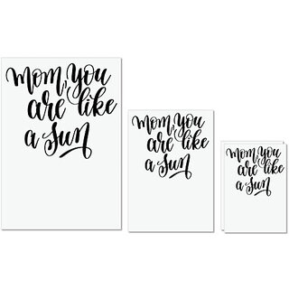                       UDNAG Untearable Waterproof Stickers 155GSM 'Mom | Mom you are like a sun' A4 x 1pc, A5 x 1pc & A6 x 2pc                                              