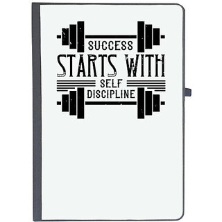                       UDNAG Ruled Notebook Diary 'Gym | Success starts with self-discipline', [A5 80Pages 80GSM]                                              
