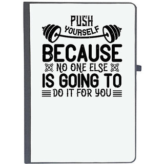                      UDNAG Ruled Notebook Diary 'Gym | Push yourself because no one else is going to do it for you', [A5 80Pages 80GSM]                                              
